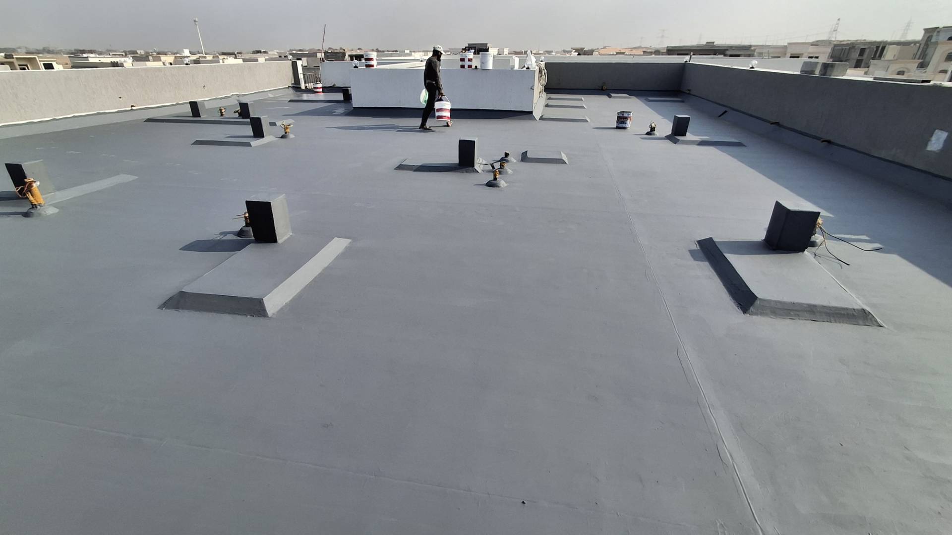 Liquid waterproof coating for roofs and basements in UAE