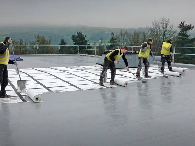 Sika brand waterproofing material installation in UAE